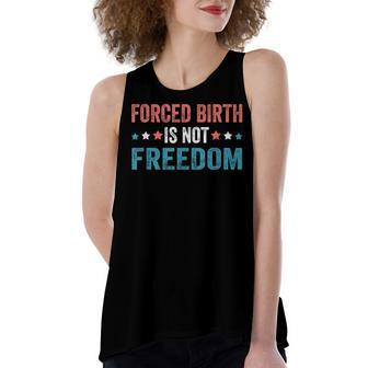Forced Birth Is Not Freedom Feminist Pro Choice V4 Women's Loose Fit Open Back Split Tank Top - Seseable