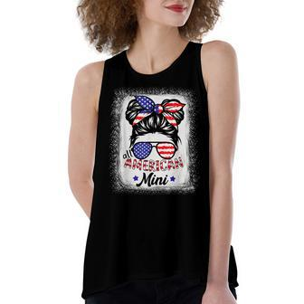 Funny All American Mini Patriotic July 4Th Daughter Women's Loose Fit Open Back Split Tank Top - Seseable
