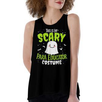 Funny Para Educator Halloween School Nothing Scares Easy Costume Women's Loose Fit Open Back Split Tank Top - Seseable