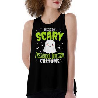 Funny Preschool Director Halloween Nothing Scares Costume V2 Women's Loose Fit Open Back Split Tank Top - Seseable