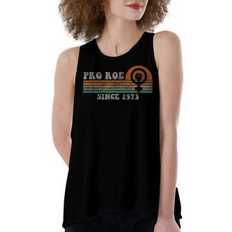 Funny Pro Roe Since 1973 Vintage Retro Women's Loose Fit Open Back Split Tank Top - Seseable