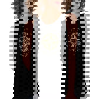 God Will Direct Your Path Compass Religion Christian Women's Loose Tank Top | Mazezy