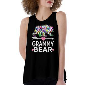 Grammy Bear Floral Matching Outfits Women's Loose Tank Top | Mazezy