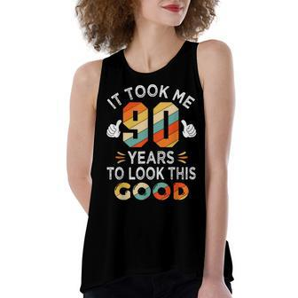 Happy 90Th Birthday Gifts Took Me 90 Years 90 Year Old Women's Loose Fit Open Back Split Tank Top - Seseable