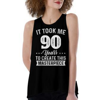It Took Me 90 Years Masterpiece 90Th Birthday 90 Years Old Women's Loose Fit Open Back Split Tank Top - Seseable