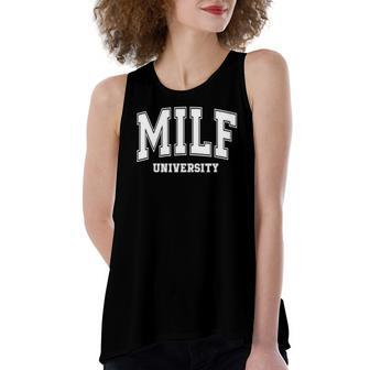 Milf University Vintage Saying Sarcastic Sexy Mom Milf Women's Loose Tank Top | Mazezy
