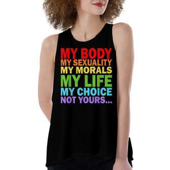 My Body My Sexuality Pro Choice - Feminist Womens Rights Women's Loose Fit Open Back Split Tank Top - Seseable