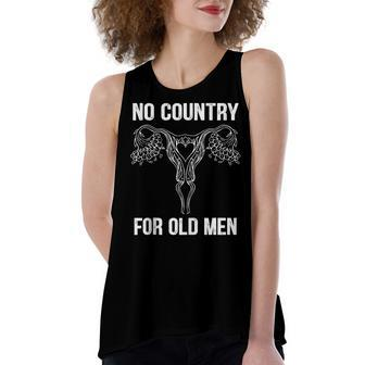No Country For Old Men Floral Vagina Uterus Women's Loose Fit Open Back Split Tank Top - Seseable
