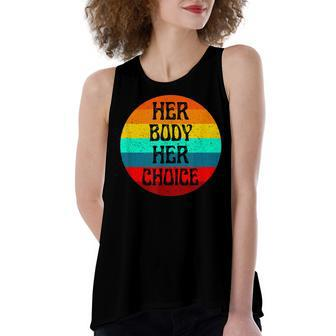 Pro Choice Her Body Her Choice Hoe Wade Texas Womens Rights Women's Loose Fit Open Back Split Tank Top - Seseable