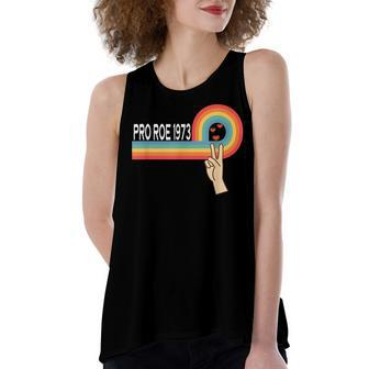 Pro Roe 1973 Peace Rainbow Feminism Womens Rights Choice Women's Loose Fit Open Back Split Tank Top - Seseable
