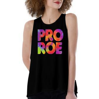 Pro Roe Pro Choice My Choice Women Rights Tie Dye Women's Loose Fit Open Back Split Tank Top - Seseable
