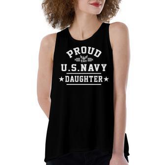 Proud Navy Daughter Women's Loose Fit Open Back Split Tank Top - Monsterry DE