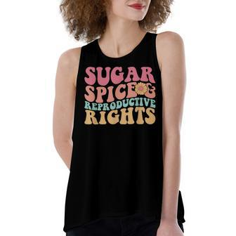 Retro Pro Choice Feminist Sugar Spice & Reproductive Rights Women's Loose Fit Open Back Split Tank Top - Seseable