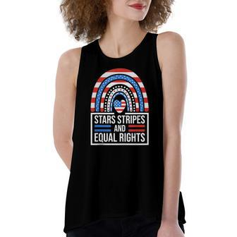 Stars Stripes &Amp Equal Rights Rainbow American Flag Feminist Women's Loose Tank Top | Mazezy