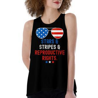Stars Stripes Reproductive Rights Patriotic 4Th Of July V21 Women's Loose Fit Open Back Split Tank Top - Seseable