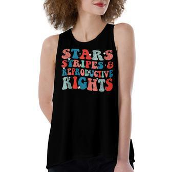Stars Stripes Reproductive Rights Patriotic 4Th Of July V23 Women's Loose Fit Open Back Split Tank Top - Seseable