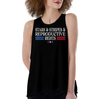 Stars Stripes Reproductive Rights Patriotic 4Th Of July Women's Loose Fit Open Back Split Tank Top - Seseable