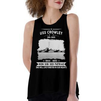 Uss Crowley De-303 Destroyer Escort Women's Loose Fit Open Back Split Tank Top - Monsterry