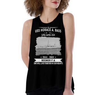 Uss Horace A Bass Apd 124 Beemer F A Women's Loose Fit Open Back Split Tank Top - Monsterry