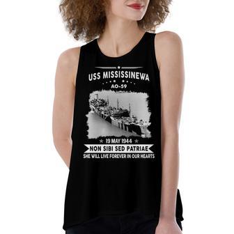 Uss Mississinewa Ao Women's Loose Fit Open Back Split Tank Top - Monsterry