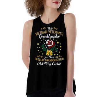 Viet Nam Veterans Granddaughter Women's Loose Fit Open Back Split Tank Top - Monsterry UK