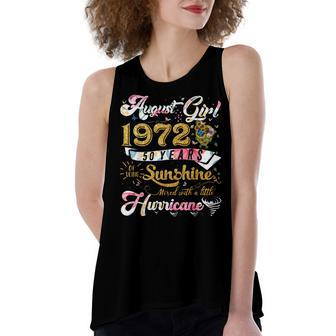Vintage August Girl 1972 Classic 50 Years Old 50Th Birthday Women's Loose Fit Open Back Split Tank Top - Seseable