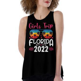 Womens Girls Trip Florida 2022 Weekend Summer Vacation Birthday Women's Loose Fit Open Back Split Tank Top - Seseable
