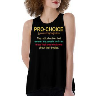 Womens Pro Choice Definition Womens Rights Feminist Retro Women's Loose Fit Open Back Split Tank Top - Seseable
