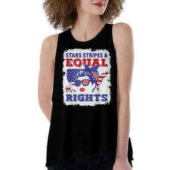 Womens Right Pro Choice Feminist Stars Stripes Equal Rights Women's Loose Fit Open Back Split Tank Top - Seseable
