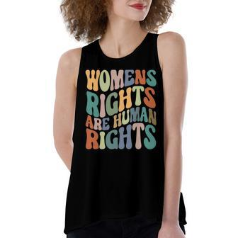 Womens Rights Are Human Rights Hippie Style Pro Choice V2 Women's Loose Fit Open Back Split Tank Top - Seseable