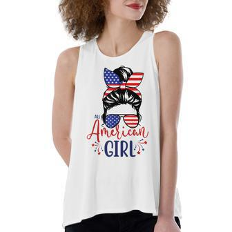 All American Girls Funny 4Th Of July Family Matching Women's Loose Fit Open Back Split Tank Top - Seseable