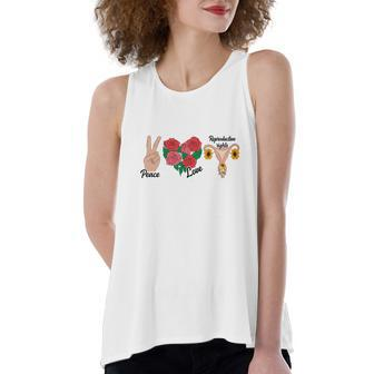 Peace Love Reproductive Rights Uterus Womens Rights Pro Choice Women's Loose Fit Open Back Split Tank Top - Seseable