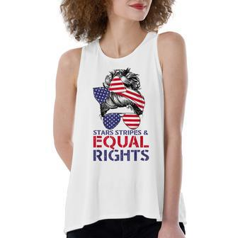 Pro Choice Feminist 4Th Of July - Stars Stripes Equal Rights Women's Loose Fit Open Back Split Tank Top - Seseable
