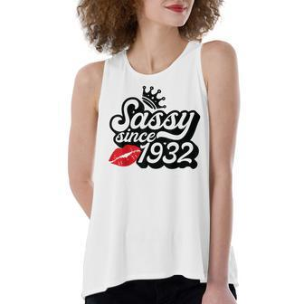 Sassy Since 1932 Fabulous 90Th Birthday Gifts Ideas For Her Women's Loose Fit Open Back Split Tank Top - Seseable