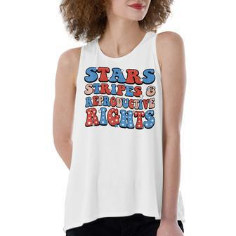 Stars Stripes Reproductive Rights Patriotic 4Th Of July V20 Women's Loose Fit Open Back Split Tank Top - Seseable