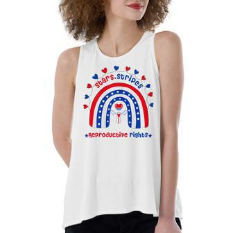 Womens Stars Stripes Reproductive Rights Patriotic 4Th Of July Women's Loose Fit Open Back Split Tank Top - Seseable