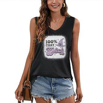 100 That Witch Halloween Costume Witch Lover Spooky Season Women's Vneck Tank Top - Seseable