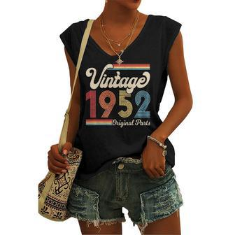 1952 Vintage 1952 Birthday Born Made 1952 Women's V-neck Tank Top | Mazezy