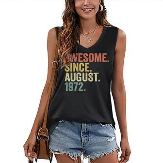 50 Year Old Gift 50Th Birthday Men Awesome Since August 1972 Women's V-neck Casual Sleeveless Tank Top - Thegiftio UK