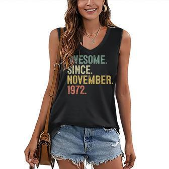 50 Years Old Gifts Awesome Since November 1972 50Th Birthday Women's V-neck Casual Sleeveless Tank Top - Thegiftio UK