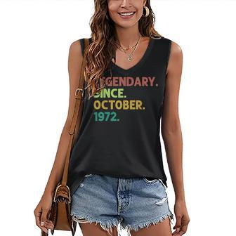 50 Years Old Legend Since October 1972 50Th Birthday Gifts V2 Women's V-neck Casual Sleeveless Tank Top - Thegiftio UK