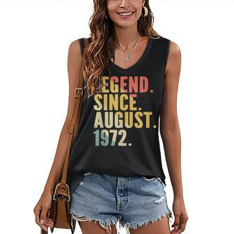 50 Years Old Vintage Legend Since August 1972 50Th Birthday V2 Women's V-neck Casual Sleeveless Tank Top - Thegiftio UK