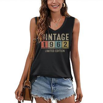 60 Year Old Gifts Vintage 1962 Limited Edition 60Th Birthday V2 Women's V-neck Casual Sleeveless Tank Top - Thegiftio UK