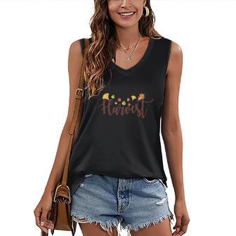 Autumn Harvest Fall Gifts Women's V-neck Casual Sleeveless Tank Top - Thegiftio UK