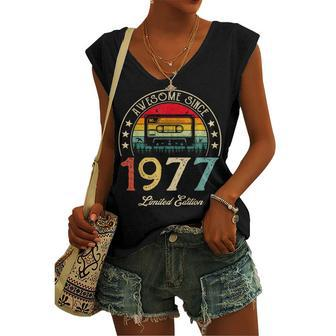 Awesome Since 1977 Vintage 1977 45Th Birthday 45 Years Old Women's Vneck Tank Top - Seseable