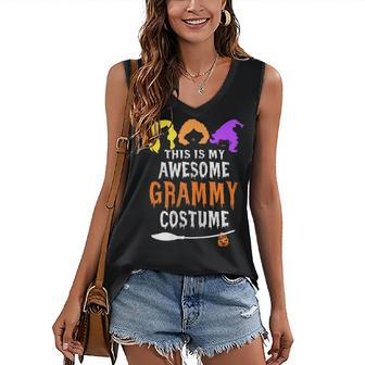 Womens This Is My Awesome Grammy Costume Halloween Witch Grandma Women's Vneck Tank Top - Seseable