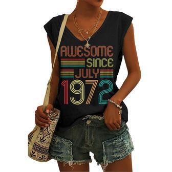 Awesome Since July 1972 Vintage 50Th Birthday 50 Years Old Women's Vneck Tank Top - Seseable