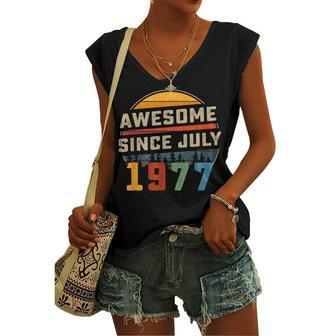 Awesome Since July 1977 45Th Birthday 45 Years Old Women's Vneck Tank Top - Seseable