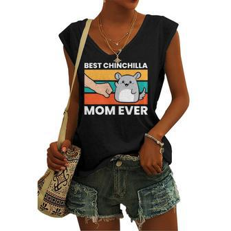 Best Chinchilla Mom Ever Pet Chinchilla Women's V-neck Tank Top | Mazezy