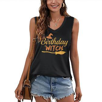 Birthday Witch Halloween Birthday Witch Witchcraft Lover Women's Vneck Tank Top - Seseable